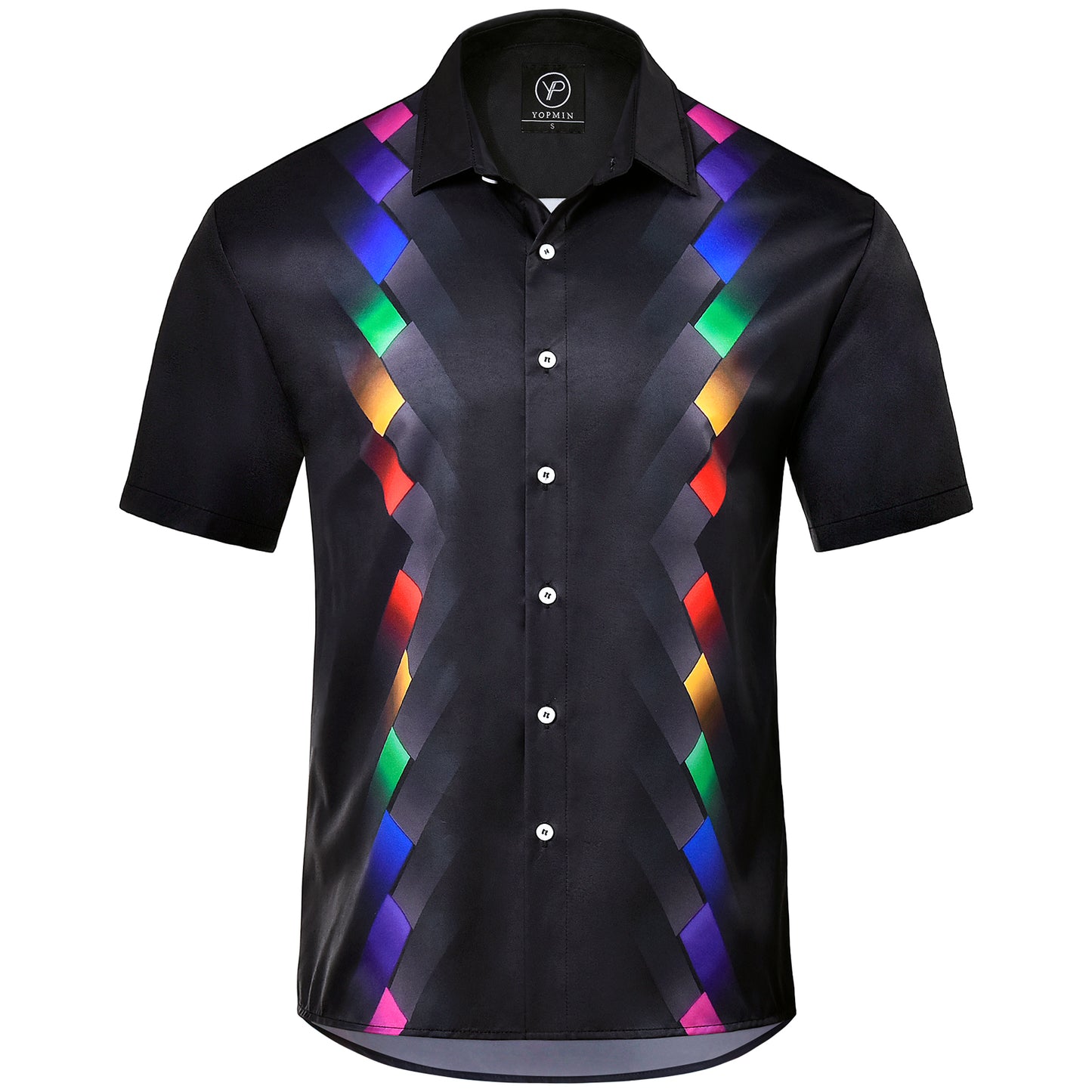 Geometric Print Men's Pocket Short Sleeve Shirts