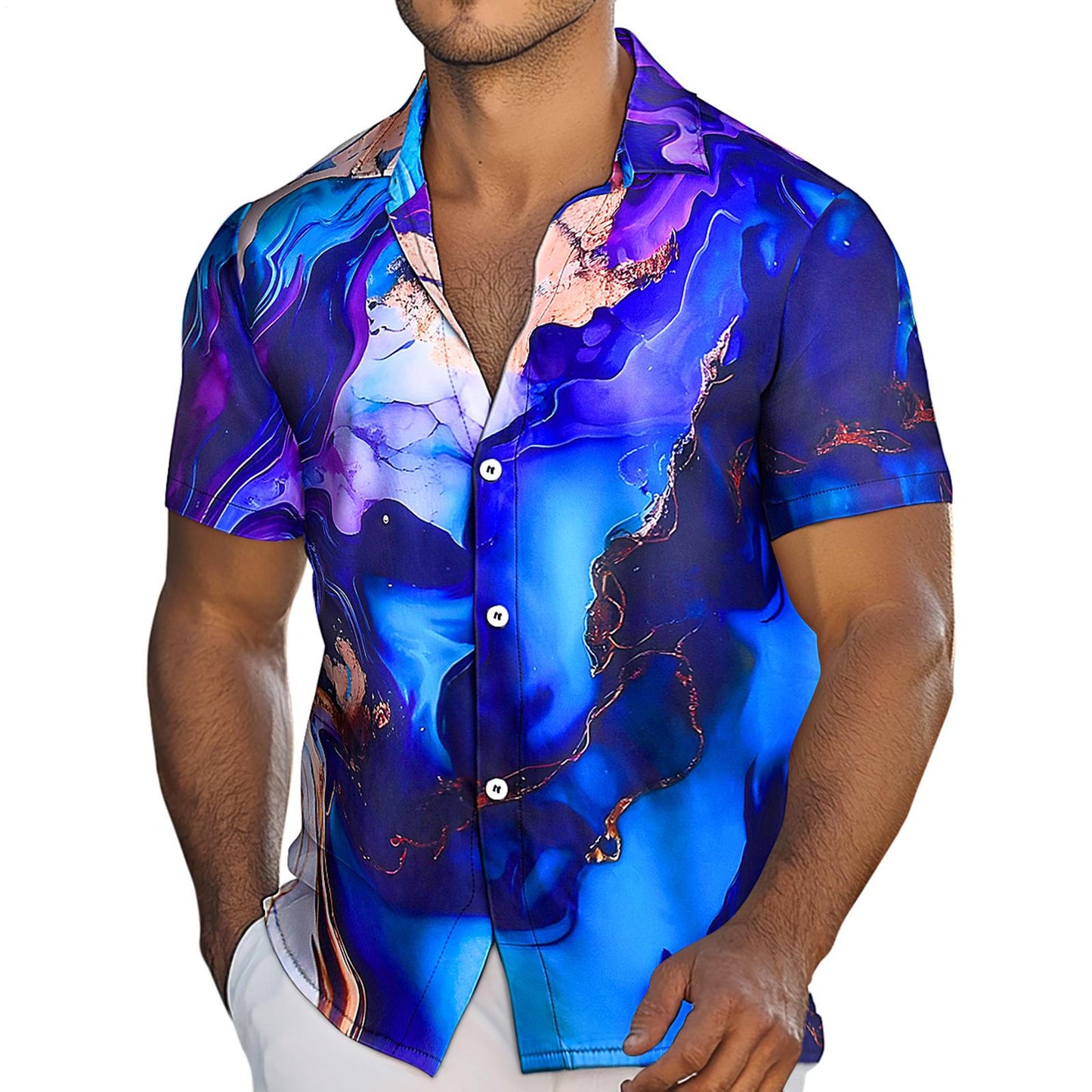 Abstract Short Sleeve Hawaiian Shirt