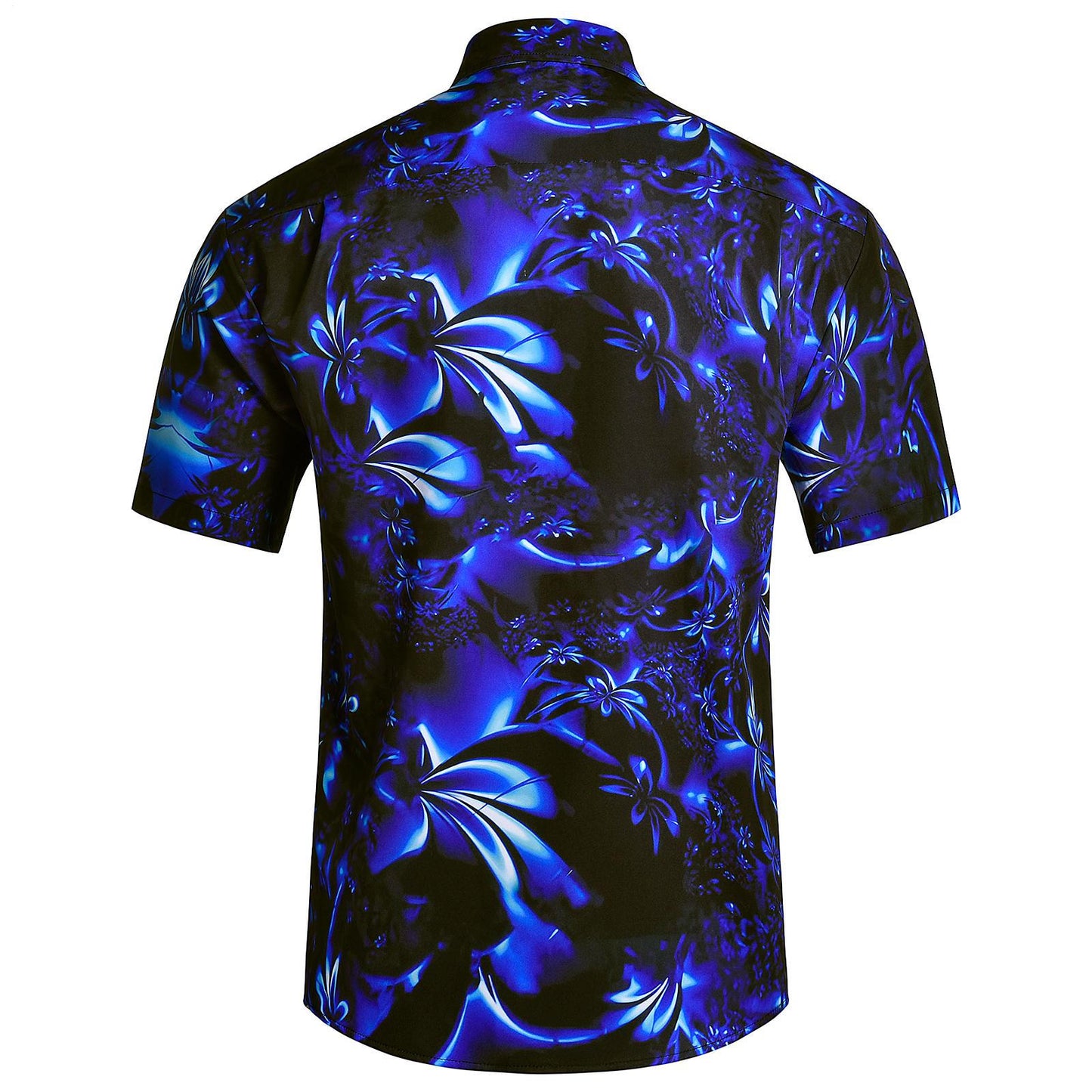Gradient Floral Short Sleeve Hawaiian Shirt