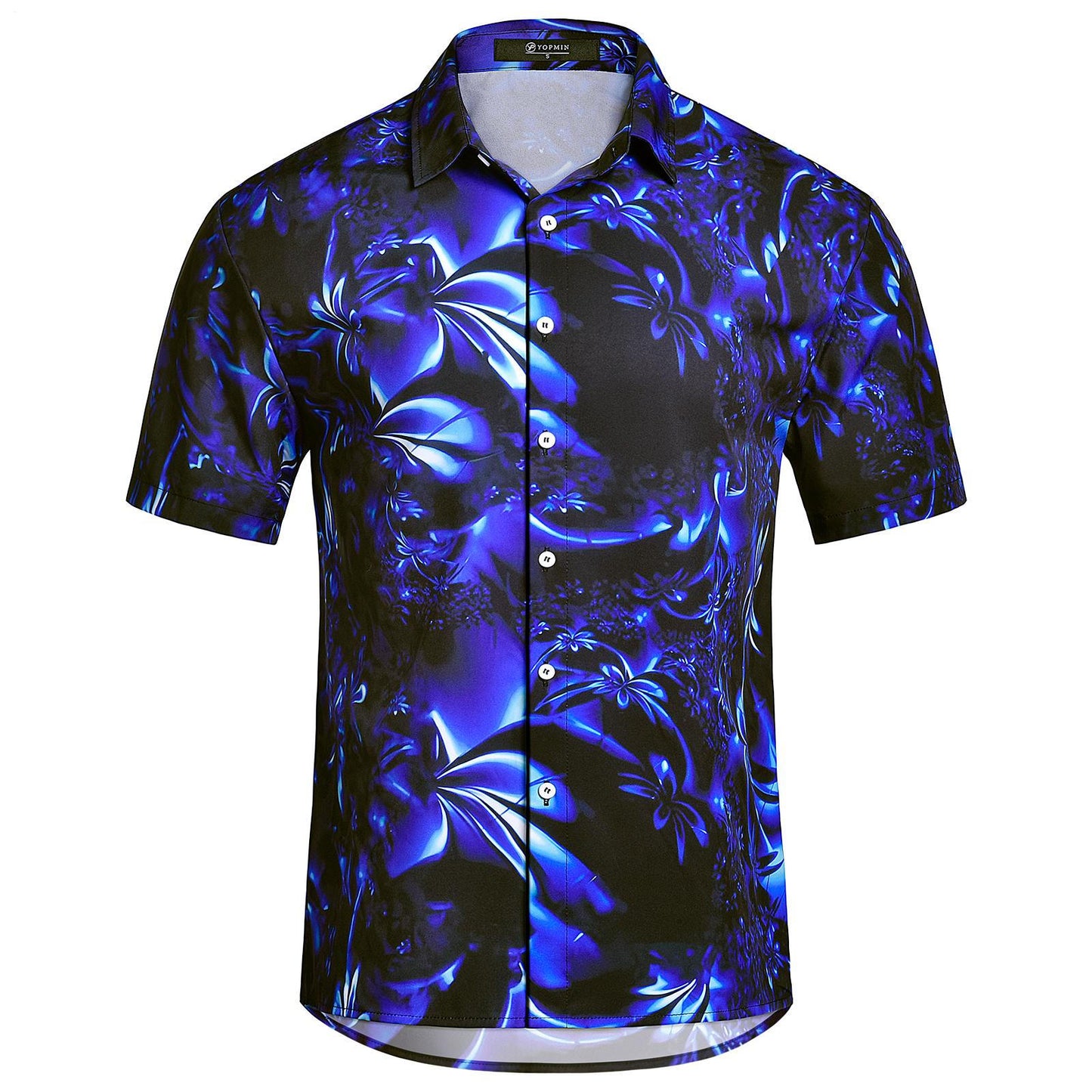 Gradient Floral Short Sleeve Hawaiian Shirt