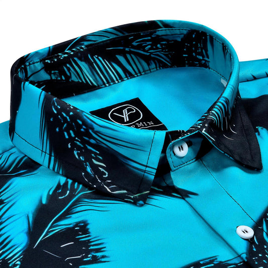 Hawaiian Coconut Tree Beach Men's Shirts With Pocket