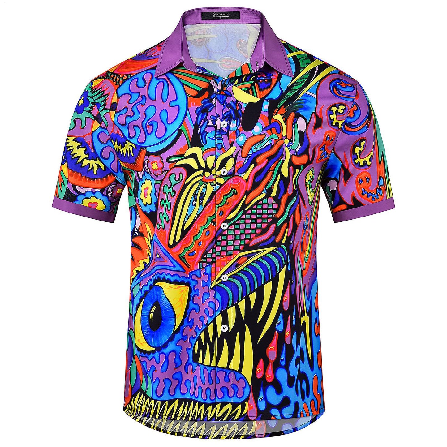 Abstract Short Sleeve Hawaiian Shirt