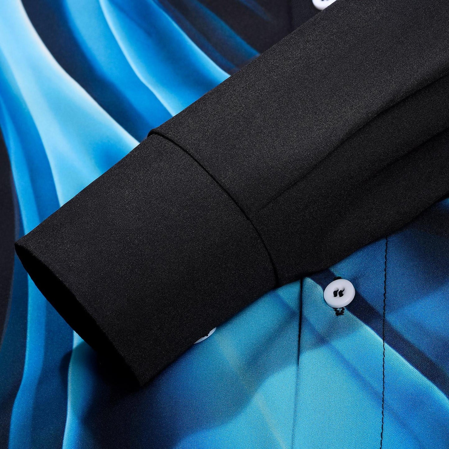 Abstract Gradient Men's Pocket Long Sleeve Shirts