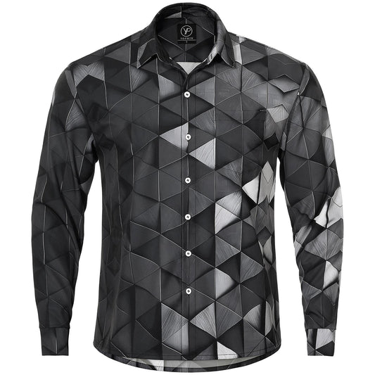 Geometric Men's Pocket Long Sleeve Shirts