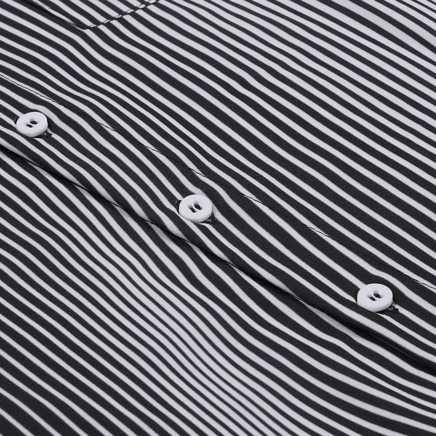 Geometric Stripe Men's Pocket Long Sleeve Shirts