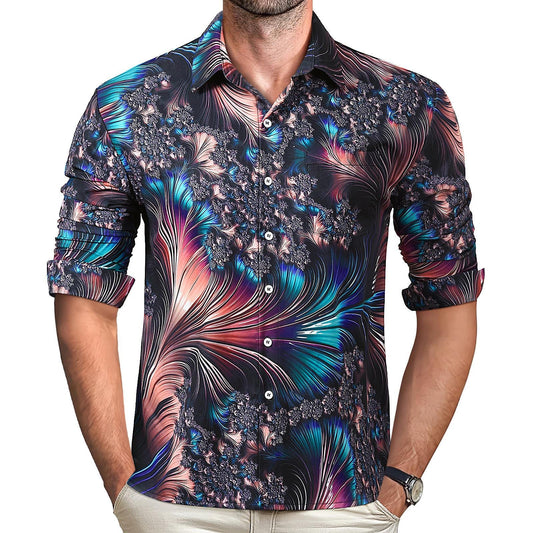 Abstract Men's Pocket Long Sleeve Shirts