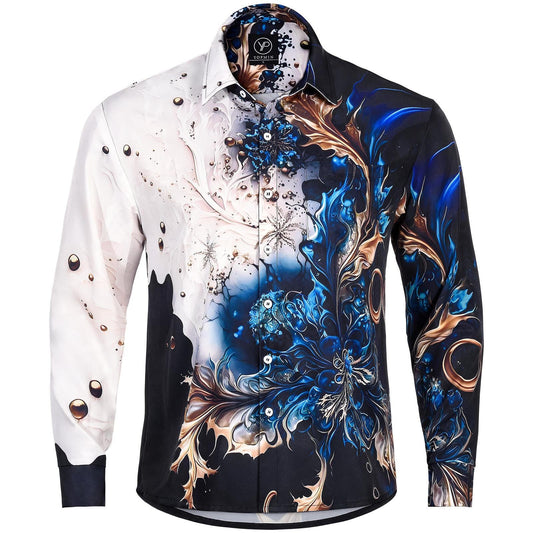 Floral Men's Pocket Long Sleeve Shirts