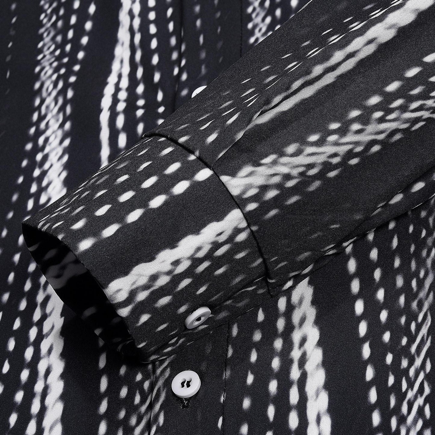 Geometric Stripe Men's Pocket Long Sleeve Shirts