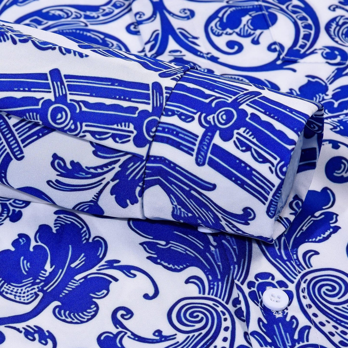 Floral Men's Pocket Long Sleeve Shirts
