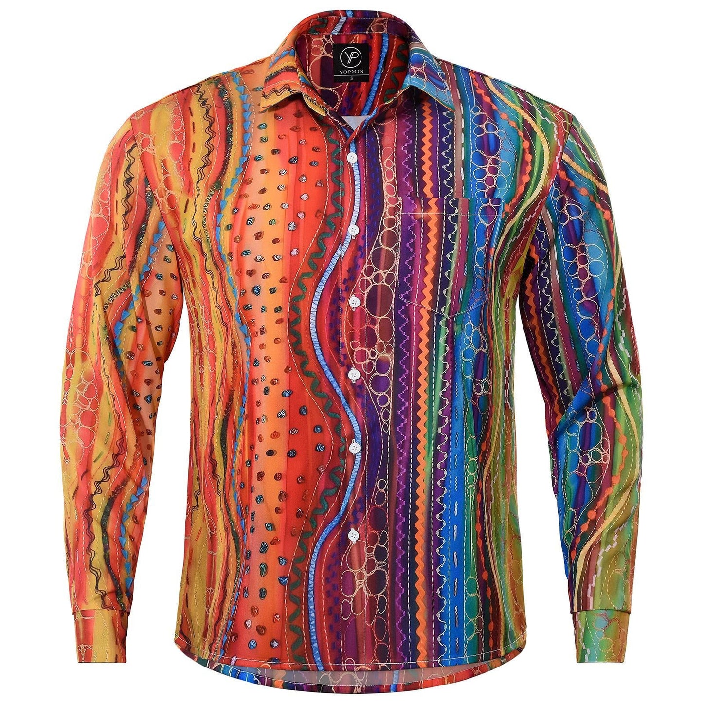 Geometry Men's Pocket Long Sleeve Shirts