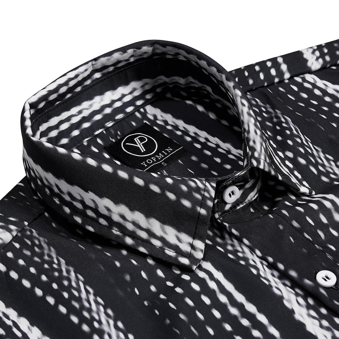 Geometric Stripe Men's Pocket Long Sleeve Shirts