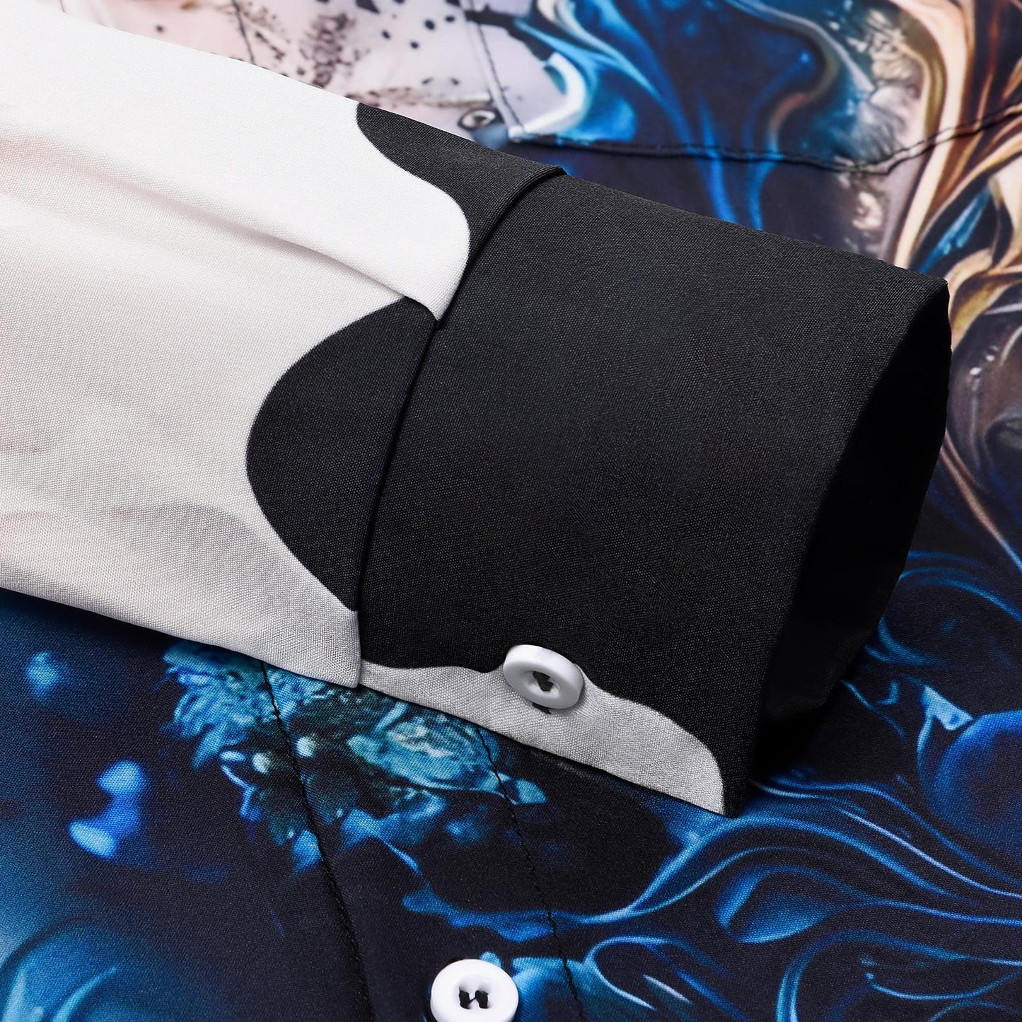 Floral Men's Pocket Long Sleeve Shirts