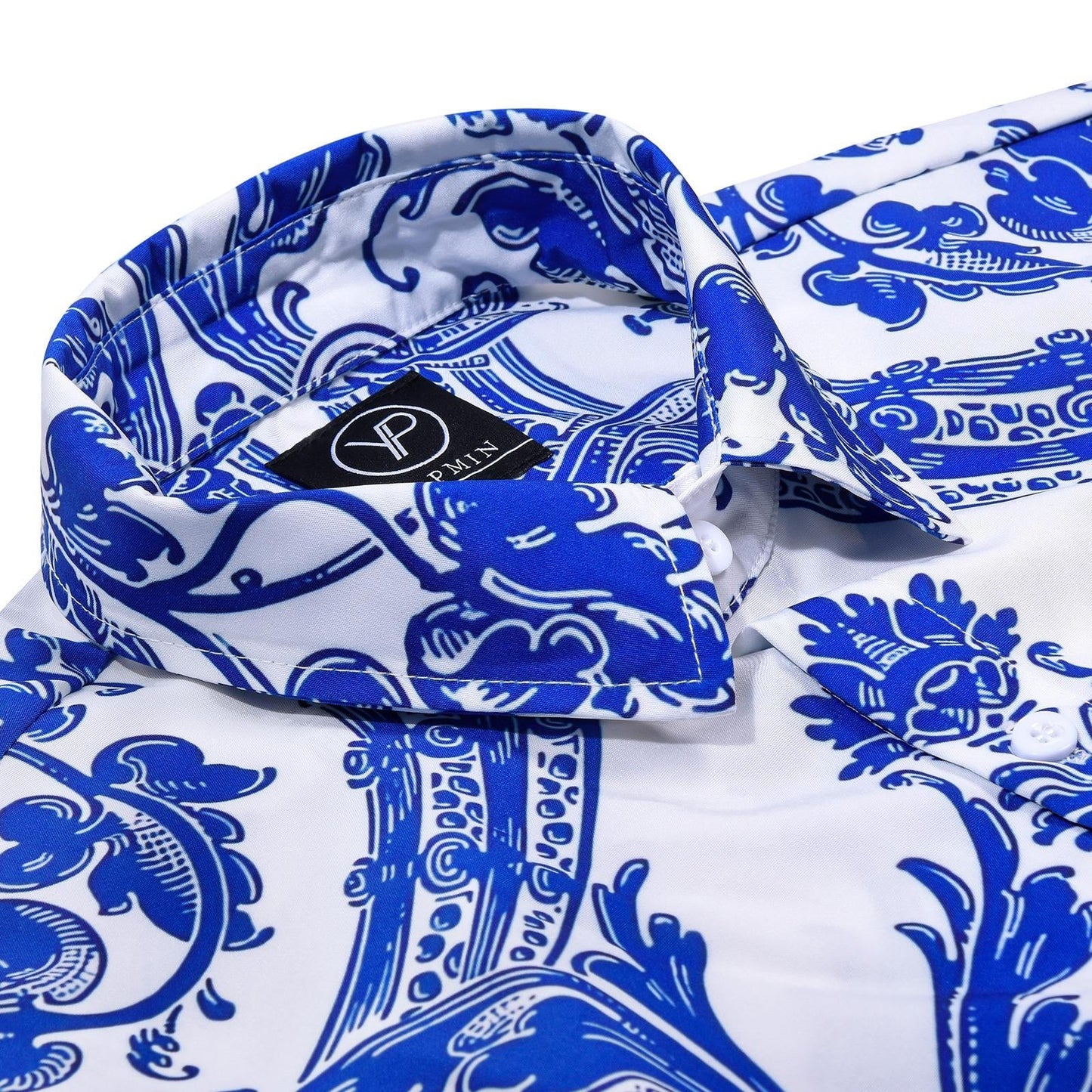 Floral Men's Pocket Long Sleeve Shirts