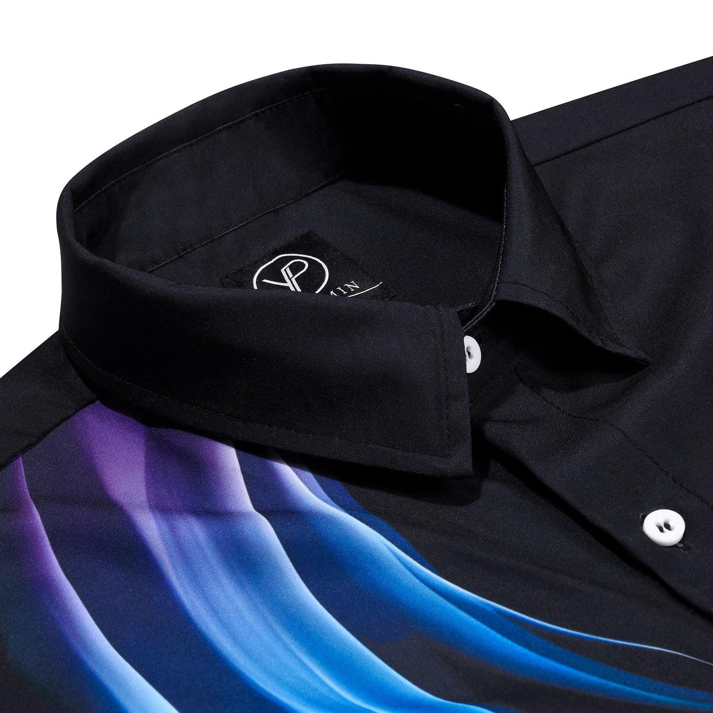 Abstract Gradient Men's Pocket Long Sleeve Shirts