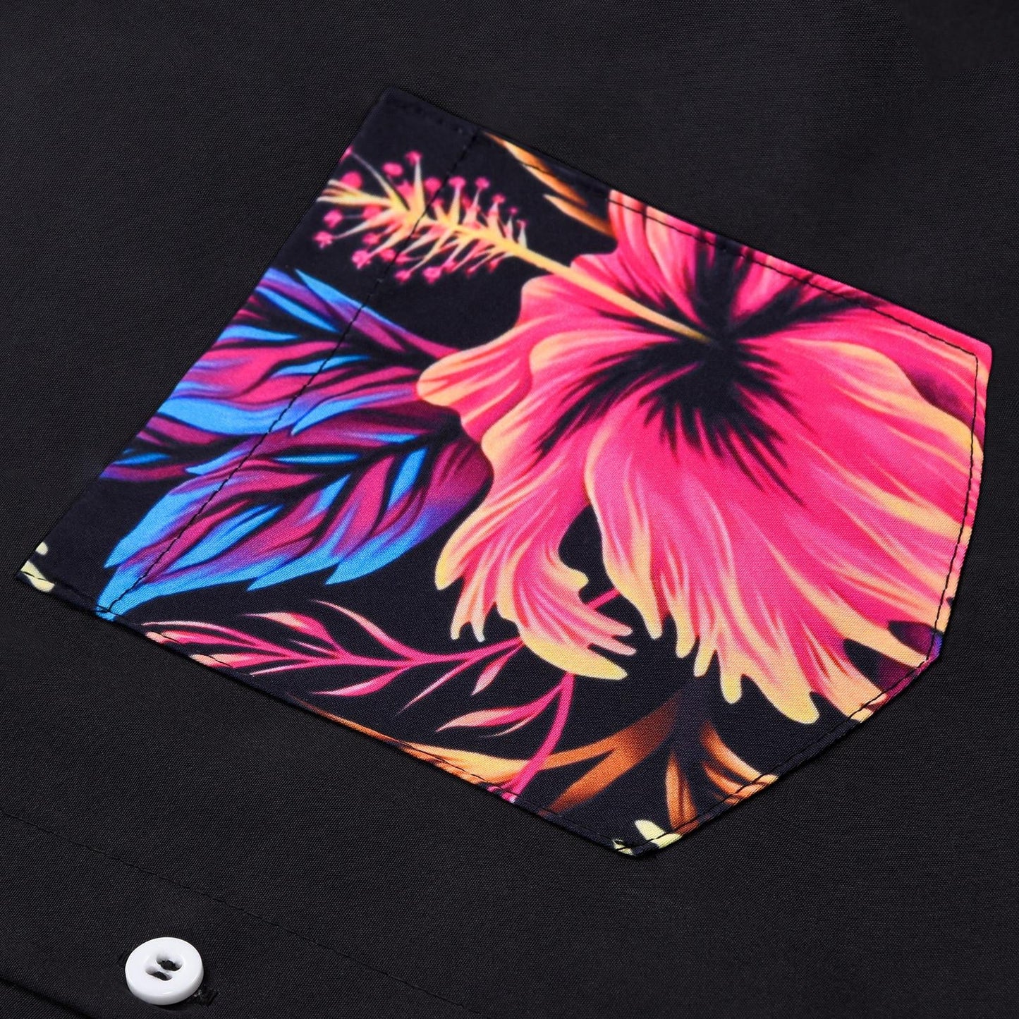 Floral Men's Pocket Long Sleeve Shirts