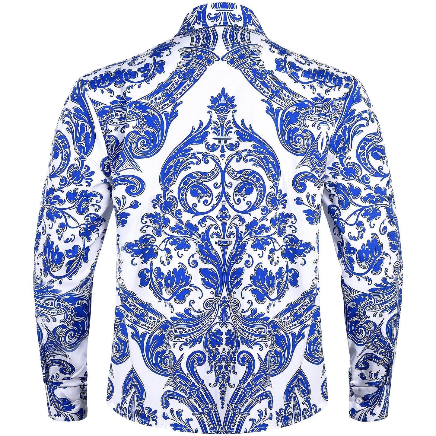 Floral Men's Pocket Long Sleeve Shirts