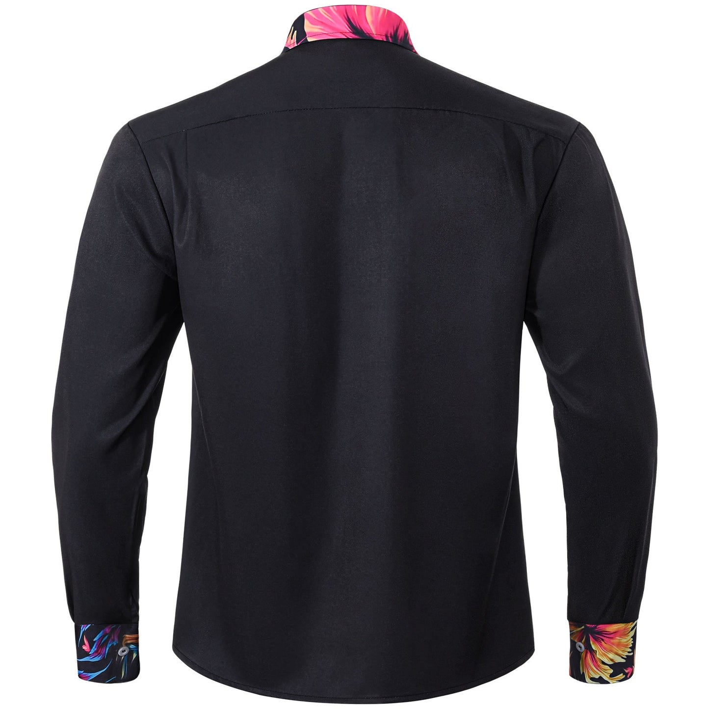 Floral Men's Pocket Long Sleeve Shirts