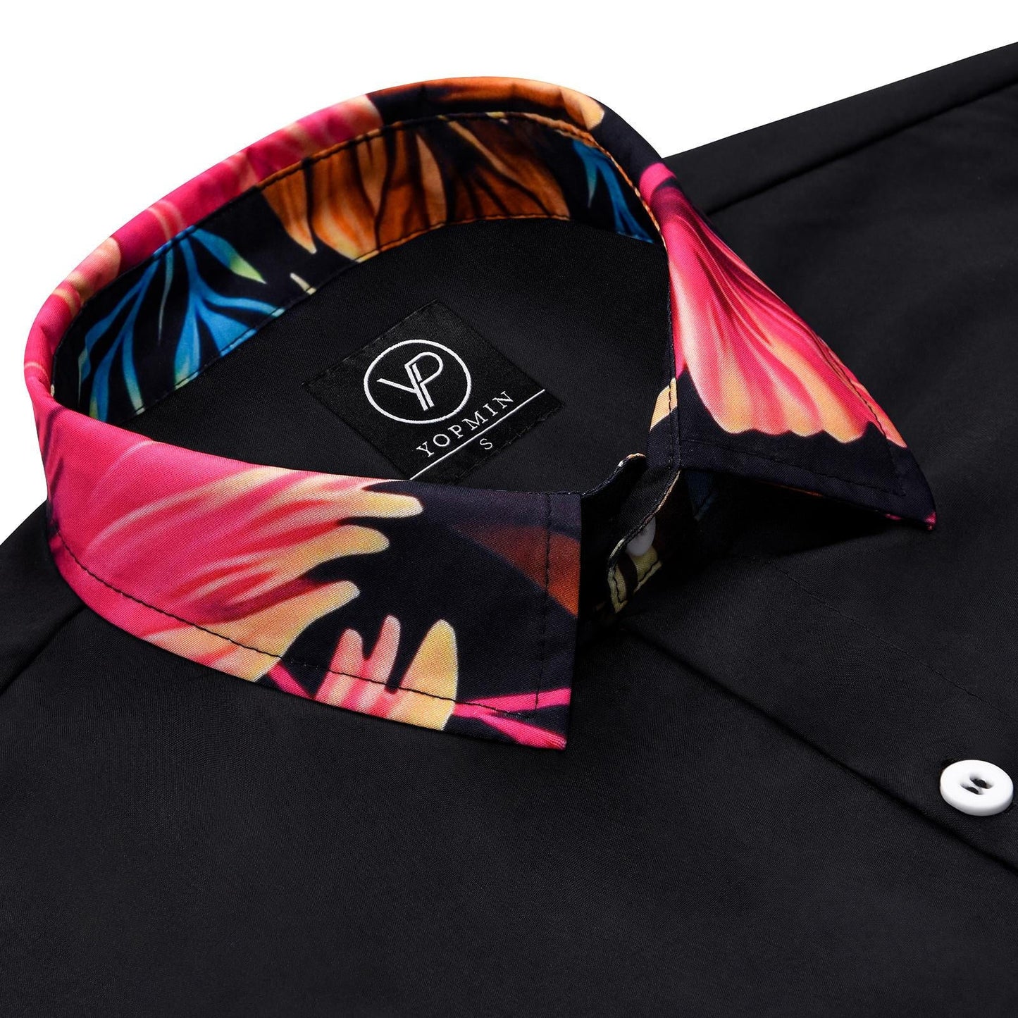 Floral Men's Pocket Long Sleeve Shirts