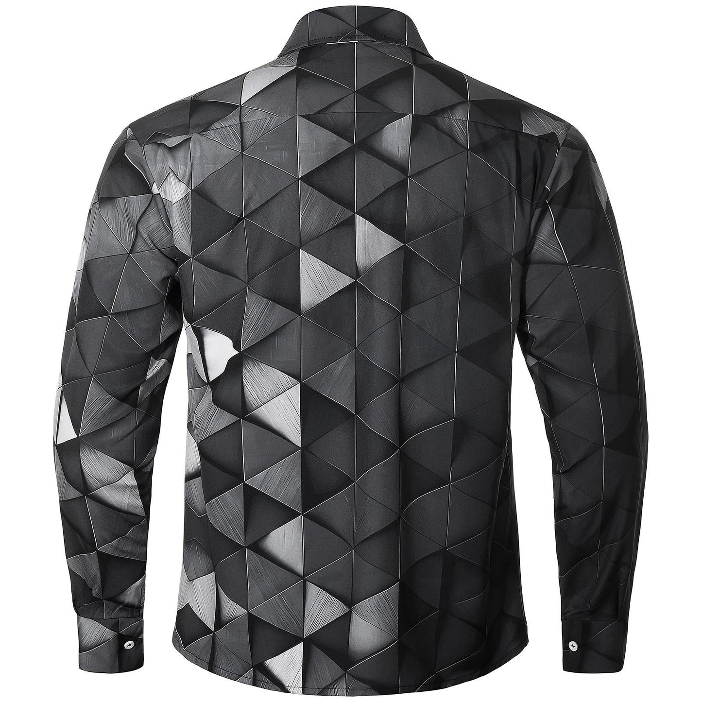 Geometric Men's Pocket Long Sleeve Shirts