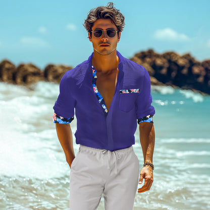 Plant Men's Pocket Long Sleeve Shirts