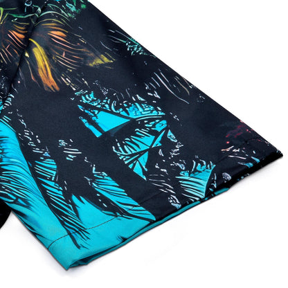 Hawaiian Coconut Tree Beach Men's Shirts With Pocket