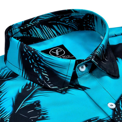Hawaiian Coconut Tree Beach Men's Shirts With Pocket