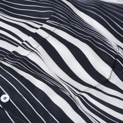 Geometric Stripe Men's Pocket Long Sleeve Shirts