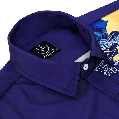 Floral Men's Pocket Long Sleeve Shirts