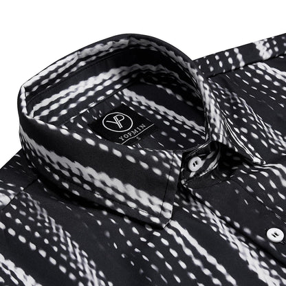 Geometric Stripe Men's Pocket Long Sleeve Shirts