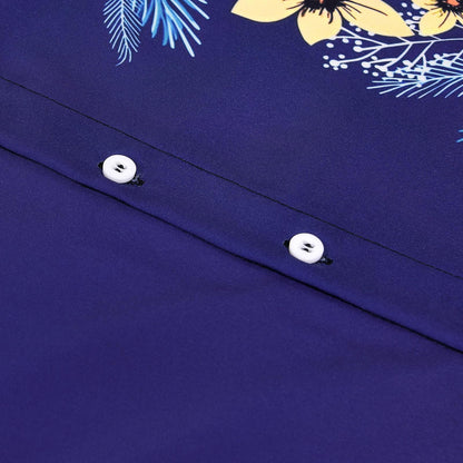 Floral Men's Pocket Long Sleeve Shirts