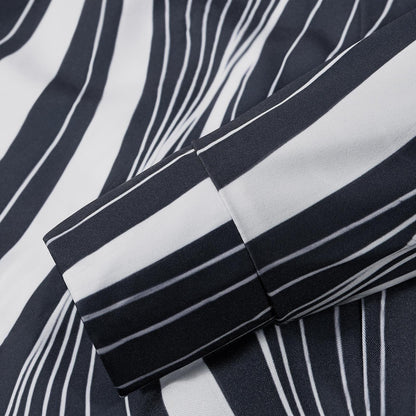 Geometric Stripe Men's Pocket Long Sleeve Shirts
