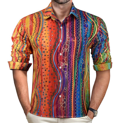 Geometry Men's Pocket Long Sleeve Shirts