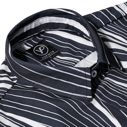 Geometric Stripe Men's Pocket Long Sleeve Shirts